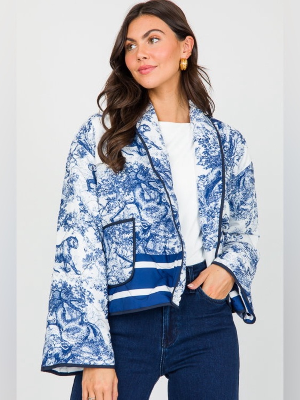 NEW Jungle Toile Quilted Jacket. Size Small